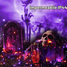 Carica l'immagine nel visualizzatore di Gallery, ODEETRONIC Halloween Catena Luminosa Arancia + Viola, 20M 200 LED Esterno Natale Decorazione Stringa Luci 8 Modalità Imp