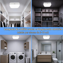 Carica l'immagine nel visualizzatore di Gallery, Toowell Plafoniera LED Soffitto Sensore di Movimento per Luci Senza Fili Lampada da Soffitto Ricaricabile Batteria 5000K