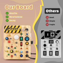 Carica l'immagine nel visualizzatore di Gallery, Joyreal Busy Board Montessori 2 Anno, Giochi in Legno con 19 LED, Pannello Sensoriale Bambini Montessori, Giochi Educativi Regalo Bimbo 2 3 4 Anni
