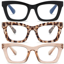 Carica l'immagine nel visualizzatore di Gallery, Occhiali da lettura da donna alla moda con blocco della luce blu e cerniere a molla