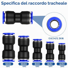 Carica l'immagine nel visualizzatore di Gallery, 65 Pz Connettore Pneumatico Raccordo Innesto Rapido Pneumatico Connettori, Raccordi Connettori Pneumatici, Attacchi Rapi