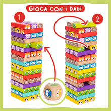 Carica l'immagine nel visualizzatore di Gallery, Nene Toys Torre Magica Colorata in Legno con Animali – Gioco Educativo da Tavolo per Bambini - Gioco Didattico 4 in 1 per Bambini da 3 a 9 Anni – Giocattolo Ideale Come Regalo per Genitori e Figli