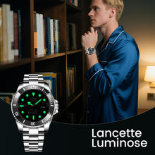 Carica l'immagine nel visualizzatore di Gallery, Orologio Uomo, Quarzo Analogico Orologi Uomo, Acciaio Inossidabile Impermeabile 30M, Funzione Calendario, Lancette Luminescenti, Abbinamento Elegante e Casual, Nero