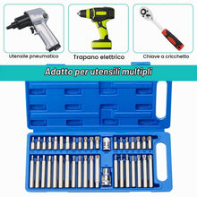 Carica l'immagine nel visualizzatore di Gallery, 40 Pezzi Cacciavite Torx Bussola Kit, Include Punta Capo di Prugna, Esagonali e Spline, Bussole per Avvitatore con Unità