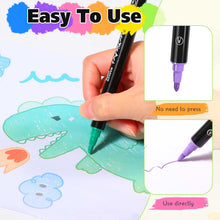 Carica l&#39;immagine nel visualizzatore di Gallery, Diboniur 24 Colori Pennarelli Doppia Punta, Pennarelli Acrilici Brush Pen, Punta Pennello e Punta Media Set Pennarelli Ad Acqua, per Colorazione, Calligrafia, Pittura, Legno, Vetro, Tessuti, Sassi