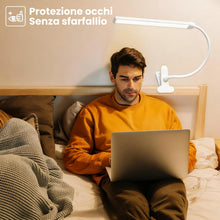Carica l'immagine nel visualizzatore di Gallery, Lampada a morsetto per cavalletto con interruttore on/off, 3 modalità di colore, dimmerabile, lampada flessibile a collo