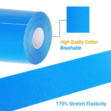 Carica l'immagine nel visualizzatore di Gallery, Kinesio Tape - 3 rotoli 5cm x 5m di tape kinesiologico Nero+Blu+Rosa, tape sportivo impermeabile ed elastico - Nastro Ki