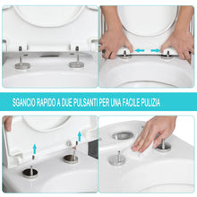Carica l'immagine nel visualizzatore di Gallery, WOLTU Copriwater Sedile WC Coperchio con Chiusura Ammortizzata Soft Close Toilet Seat Bagno in Plastica Antibatterico Bianco WS2544