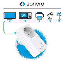 Carica l'immagine nel visualizzatore di Gallery, Sonero set di prese radiocomandate 3x presa radiocomandata e 1x radiocomando, 1100 watt, portata massima 30m, interno, bianco (presa tedesca)