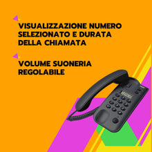 Carica l'immagine nel visualizzatore di Gallery, SAIET Telefono Fisso, Display, Grigio