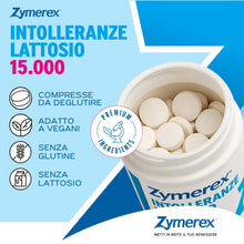 Carica l'immagine nel visualizzatore di Gallery, Zymerex INTOLLERANZE LATTOSIO 15.000 | 60 compresse | Digestione | Lattasi 15000 ALU | Enzima Lattasi PURO | Confezione 