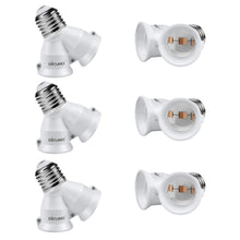 Carica l'immagine nel visualizzatore di Gallery, DiCUNO E27 2 en 1 Socket adattatore splitter, Splitter a Y, 6 Pezzi