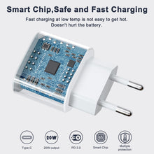 Carica l'immagine nel visualizzatore di Gallery, Caricatore iPhone, Caricatore USB C da 20W con Cavo i Phone da 1M, Caricabatterie per i-Phone 14/13/ 12/11/ X/ 8/7