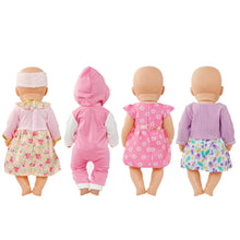 Carica l'immagine nel visualizzatore di Gallery, Aolso Vestiti per Bambole per New Born Baby Doll, Abito per Bambolotti 35-45CM, Vestito Stampa con Cappello, Regali per 