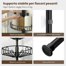 Carica l'immagine nel visualizzatore di Gallery, COSYLAND Mensola Doccia Telescopica Senza Foratura, 4 Ripiani, Nero