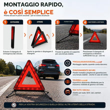Carica l'immagine nel visualizzatore di Gallery, Triangolo d’Emergenza Auto 2027 Rosso ECE R27 – Accessorio di Sicurezza Stradale per Incidenti e Guasti – Pannello Rifle