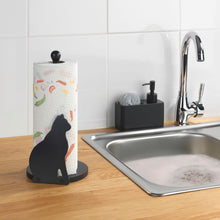 Carica l'immagine nel visualizzatore di Gallery, Maximex porta rotolo da cucina con gatto nero, altezza 30 cm