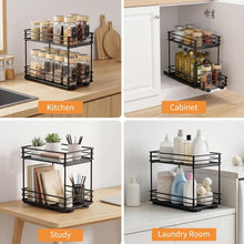 Carica l'immagine nel visualizzatore di Gallery, Cozary Porta Spezie Per Cucina, Portaspezie Per Cucina Estraibile A 2 Livelli – Cassetto Estraibile Cucina Con Cuscinetti A Sfere, 2 Metodi Di Montaggio (26 * 15 * 21.8cm)