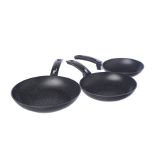 Carica l'immagine nel visualizzatore di Gallery, Moneta Etnea Set of 3 Frying Pans, Non-Stick Stone Surface and Anti-Scratch Coating, Suitable for Most Kitchens, Dishwas