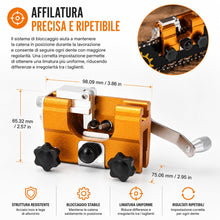 Carica l'immagine nel visualizzatore di Gallery, Topolenashop Affilatore Manuale Portatile per Catena Motosega 1/4" e 3/8" – Strumento in Acciaio Inox e Alluminio per Mo