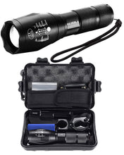 Carica l'immagine nel visualizzatore di Gallery, Maxesla Torcia LED Potente Professionale, 2000 Lumen Torcia LED Potente, Torce LED Alta Potenza con 18650 Ricaricabile Batteria 5 Modes, Zoomable, IP65 Impermeabile, nero
