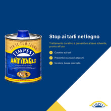 Carica l'immagine nel visualizzatore di Gallery, ANTITARLO LT. 0,500 - base solvente attivo contro tarli, larve, termiti e parassiti del legno - liquido pronto all'uso