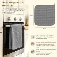 Carica l'immagine nel visualizzatore di Gallery, Zindoo 6 Pezzi Strofinacci Cucina Microfibra 40x40 cm Grigio