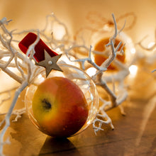 Carica l&#39;immagine nel visualizzatore di Gallery, Sfera in plastica acrilica di Natale A661005, diametro 10 cm, trasparenti con occhiello per appenderle, 2 parti, 5 pezzi, in plexiglas