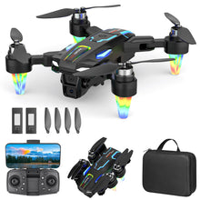 Carica l'immagine nel visualizzatore di Gallery, Drone Pieghevole con Telecamera 4K, GuKKK Brushless Motore Droni con 2 Telecamere, Quadcopter RC FPV WiFi Fotocamera Evi