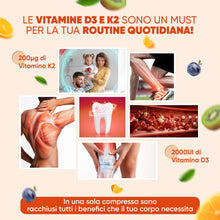 Carica l'immagine nel visualizzatore di Gallery, Vitamina D3 K2, Vitamina D 2000 UI + 200μg Vitamina K2 MK7, 365 Compresse Senza Magnesio Stearato, Vitamina D3 + Vitamina K2 100% All-Trans Biodisponibile, Sistema Immunitario, Ossa, Denti, Muscoli