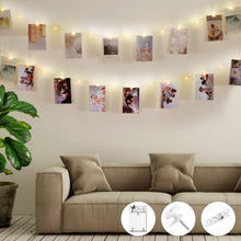 Carica l'immagine nel visualizzatore di Gallery, AUAUY Luci Per Foto, 10M 100LED Camera da Letto, con 60 Clips, Batteria