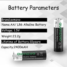 Carica l&#39;immagine nel visualizzatore di Gallery, avmzvo Batterie AA, LR6 1,5 V, 8 pezzi, alcaline, potenza durevole, potente, può essere utilizzato per giocattoli, sveglia e altri dispositivi elettronici