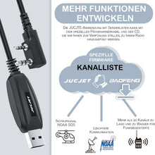 Carica l&#39;immagine nel visualizzatore di Gallery, JUCJET Walkie Talkie Cavo di programmazione USB a 2 pin, compatibile con radio Baofeng serie JUCJET UV-5R UV-5RE BF-88E BF-888S Sistema informatico compatibile WinXP / Win7 / Win8 / Win10 (1 pezzo)