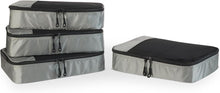Carica l'immagine nel visualizzatore di Gallery, Amazon Essentials, Set di 4 Packing Cube, Accessori da Viaggio, Organizer per Bagagli con Doppia Cerniera, Parte Superiore in Rete, 100% Poliestere, Medium, Grigio (in Precedenza Amazon Basics)