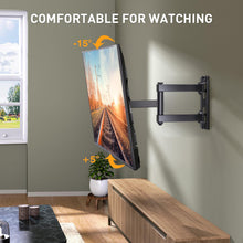 Carica l'immagine nel visualizzatore di Gallery, Perlegear Supporto da Parete per TV da 26 a 60 Pollici, Staffa TV con Braccio Girevole ed Estendibile, Max VESA 400x400, Supporto Ultra Resistente 45 kg - PGMFK6