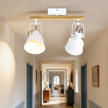 Carica l'immagine nel visualizzatore di Gallery, Faretto da soffitto a 2 luci, orientabile a 350°, vintage, lampada da soffitto a LED, attacco E14, attacco industriale c