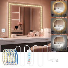 Carica l'immagine nel visualizzatore di Gallery, URAQT Luci da Specchio USB per Trucco, 2 m Striscia LED Flessibile, 3 Modalità di Colore, 9 Livelli di Luminosità, Kit p