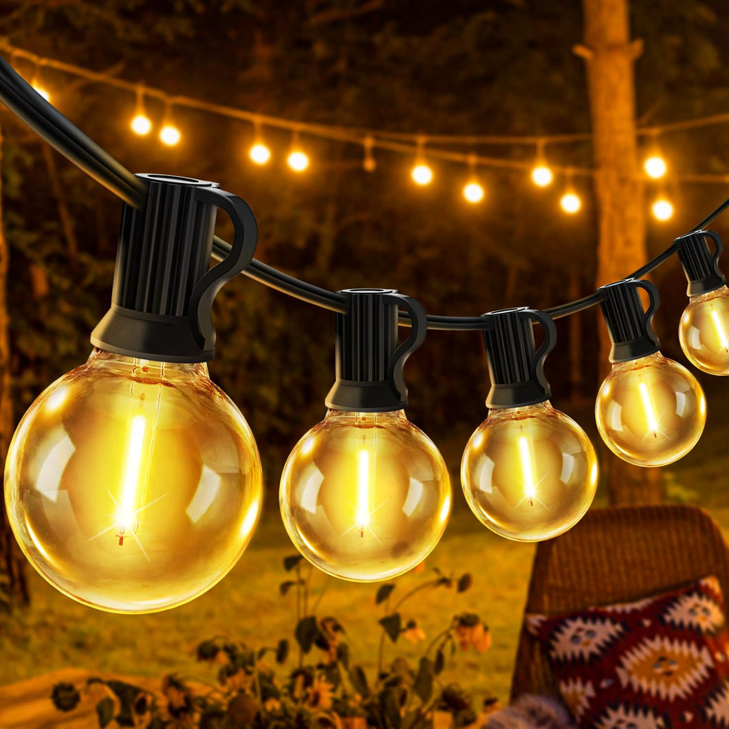 Catena Luci Magnetiche C9 Da 7,6m Con 25 Lampadine LED Infrangibili Per Esterno - Bianco Caldo, Design Brevettato