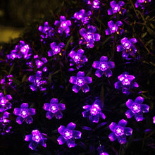 Carica l'immagine nel visualizzatore di Gallery, KINGCOO Catena Luminosa Stringa Luci Fiore Solare Esterna,Impermeabile 21ft 50LED Fiore di Pesca Ciliegio Luci di String