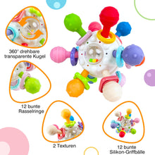 Carica l&#39;immagine nel visualizzatore di Gallery, Giochi Sonaglio Dentizione Del Neonato 0 3 6 9 12 Mesi, Sensoriali Giocattoli Silicone Palla da Massaggia Gengive, BPA Free Montessori Regalo Bambino