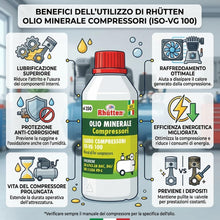 Carica l'immagine nel visualizzatore di Gallery, Rhutten Olio Compressore Aria ISO VG 100 - Lubrificante Minerale Antiossidante Antischiuma per Compressori Alternativi e