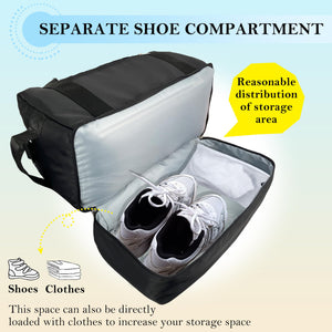 ehsbuy Ryanair, bagaglio a mano da donna e da uomo, 40 x 20 x 25 cm, impermeabile, da portare con sé, da viaggio, fine settimana, con custodia per scarpe, Nero , Taglia unica