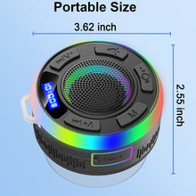 Carica l'immagine nel visualizzatore di Gallery, Cassa Doccia Bluetooth 5.3, Altoparlante Bluetooth IP7 Impermeabile con Ventosa, Shower Speaker Bluetooth con Luce RGB, 8Ore Stereo Cassa Bluetoth Portatile, Chiamata Senza Mani, per Doccia Viaggi