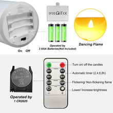 Carica l'immagine nel visualizzatore di Gallery, Candele LED finte fiamma oscillante set 3 (10cm, 12.5cm, 15cm), natale decorazioni, lanterne natalizie da interno, bianc