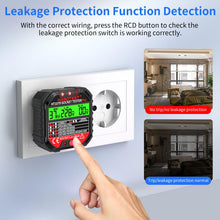 Carica l'immagine nel visualizzatore di Gallery, Tester de Prese Elettriche, Tester per Circuiti Elettrici con Test RCD e Display LCD, Rilevatore Cavi Elettrici 6 tipi d