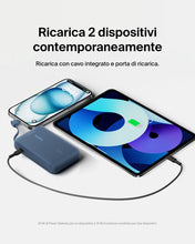 Carica l'immagine nel visualizzatore di Gallery, Belkin BoostCharge Power Bank 10000mAh con Cavo USB-C Integrato - Blu