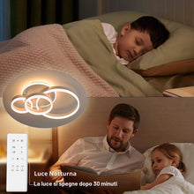 Carica l'immagine nel visualizzatore di Gallery, LED Ceiling Light, 48W Dimmbar Ceiling Light, Lampada Moderna Soggiorno 61cm 4 Anelli LED Lampade a Soffitto, Lampada a 