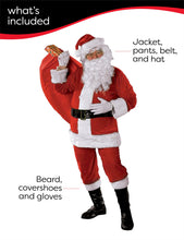 Carica l'immagine nel visualizzatore di Gallery, Rubies Costume da Babbo Natale Premium per adulto, completo con barba, taglia unica, Ufficiale, per Natale, Festeggiamenti, Feste