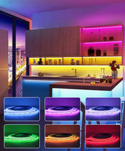Carica l'immagine nel visualizzatore di Gallery, Macchiatto Striscia LED COB da 5 m, striscia LED RGB Bluetooth con telecomando, sincronizzazione musicale, timer, dimmer