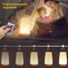 Carica l'immagine nel visualizzatore di Gallery, JOPHEK 13 Colori Touch Dimmable Night Lamp, USB Ricaricabile Led Luce Notturna con Telecomando, Regalo per Bambini Adult